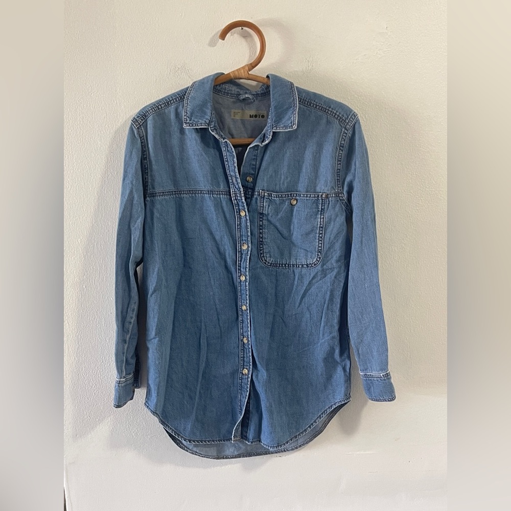 Denim Topshop Button Down Jacket. A - image 1